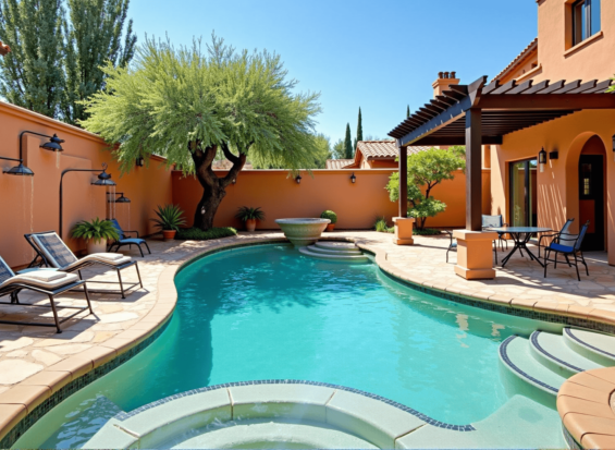 Freeform-Waterfall Pool & Spa