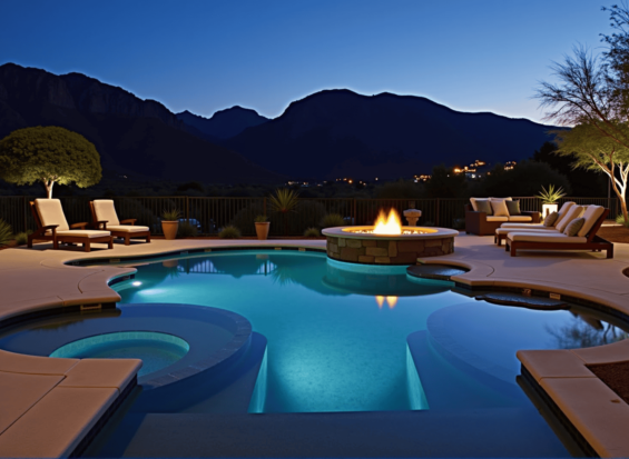 Freeform-Waterfall Pool & Spa