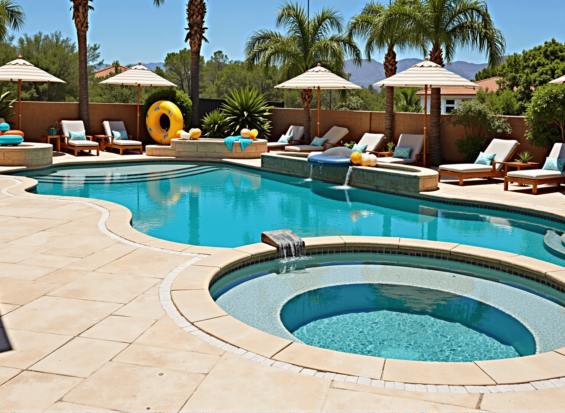 Freeform-Waterfall Pool & Spa