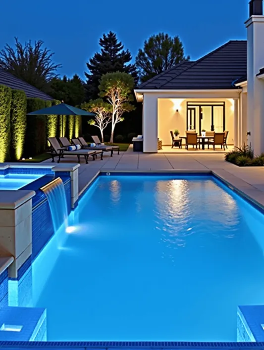 Rectangular Pool & Spa