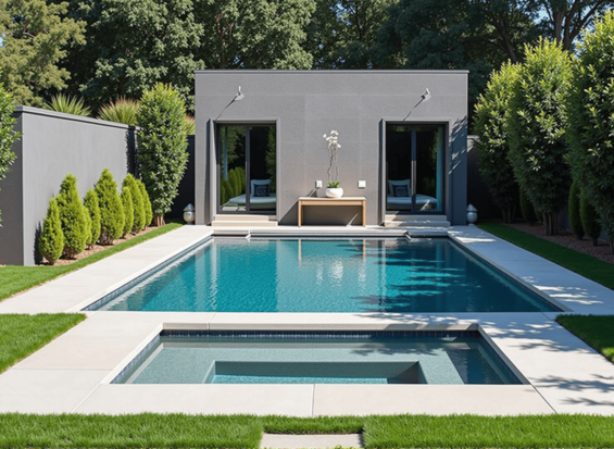 Rectangular Pool & Spa