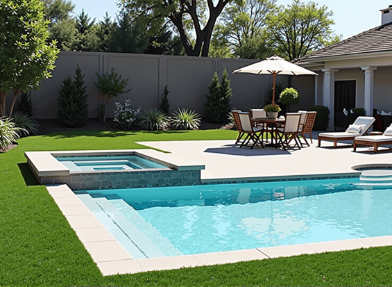 Rectangular Pool & Spa