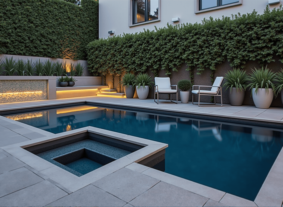 Rectangular Pool & Spa