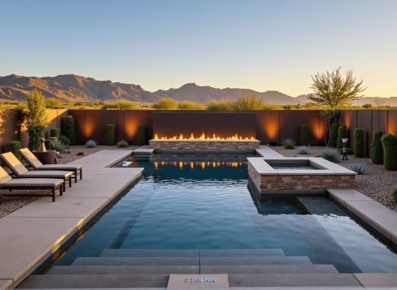 Rectangular Pool & Spa