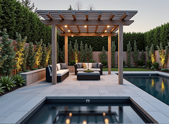 Rectangular Pool & Spa