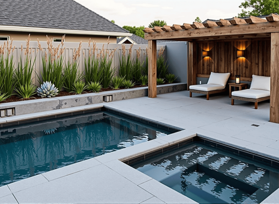 Rectangular Pool & Spa