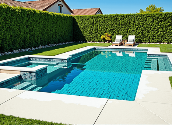 Rectangular Pool & Spa